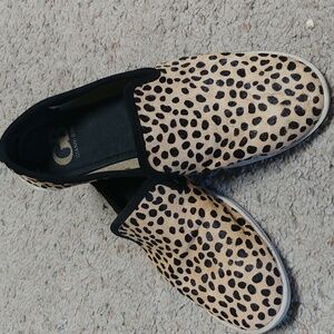 Leopard Print Slip-Ons. Gianni Bini